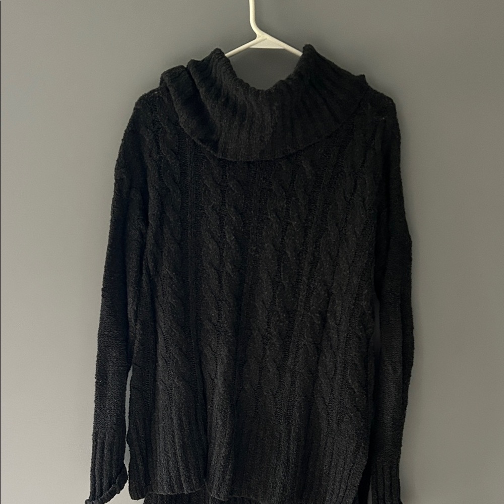 Mossimo Supply Co. Black Cable Knit Cowl Neck Sweater